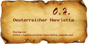 Oesterreicher Henrietta névjegykártya